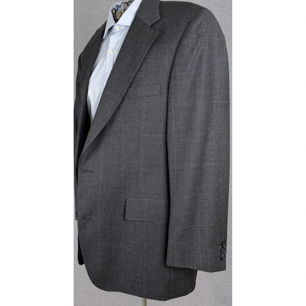 Brooks Brothers Mens 2 Piece Suit 40R 33x30.5 Grey Glen Plaid Pure Wool USA Made